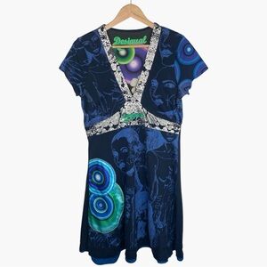DESIGUAL 'abstract print' mini dress size: XL